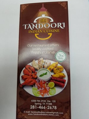 Menu photo 1 Tandoori Indian Cuisine Spring, TX Menu photo 1 Tandoori Indian Cuisine Spring, TX
