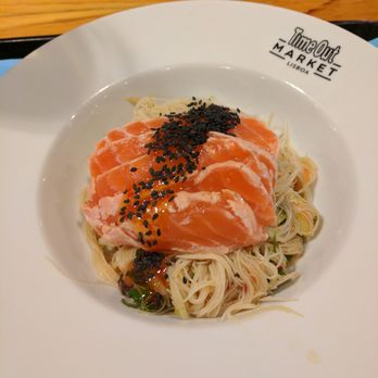 Time Out Market - Salmon tataki over noodles from Henrique - very good but sauce on noodles can can salty - Public Markets Near Me - Lisbon, 11 Time Out Market - Salmon tataki over noodles from Henrique - very good but sauce on noodles can can salty - Public Markets Near Me - Lisbon, 11