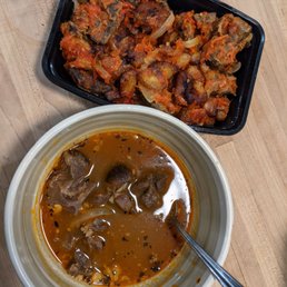 Goat meat pepper soup and GizDodo Goat meat pepper soup and GizDodo