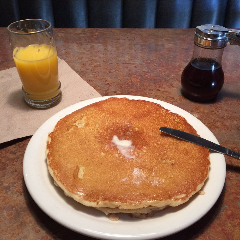 Huckleberry's - My two gigantic Flapjacks!! When the staff knows your name and what you order... Now that's service!! - Breakfast & Brunch Near Me - Fairfield, California