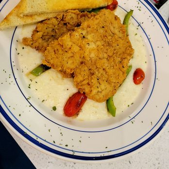 Bruncheon Las Colinas - Fried pork cutlets and grits. - Breakfast & Brunch Near Me - Irving, Texas Bruncheon Las Colinas - Fried pork cutlets and grits. - Breakfast & Brunch Near Me - Irving, Texas