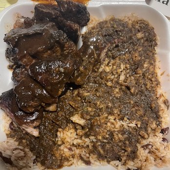 Irie Ting Jamaican Grill - Jerk Pork (Fri) large with Rice & Pea - Caribbean Near Me - Richmond, Virginia