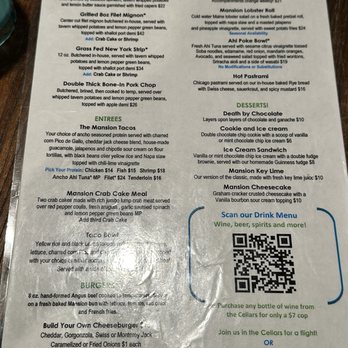 The Mansion - Menu - New American Near Me - Melbourne, Florida
