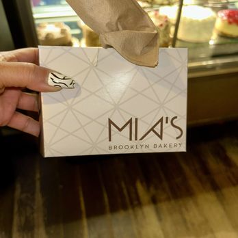 Mia's Bakery - To go box for a slice of cake - Bakeries Near Me - Brooklyn, New York