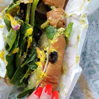 Subway - Decent amount of veggies. Too much mustard and no napkin in bag. - Sandwiches Near Me - Peru, Indiana