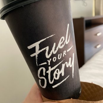 Black Rock Coffee Bar - Love the cups, simple yet a story! This is a medium.  Hot Mexican Mocha - Coffee & Tea Near Me - Katy, Texas