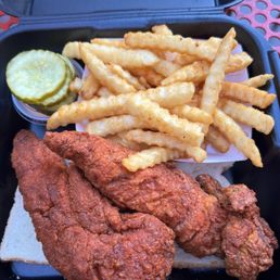 Two tenders with fries