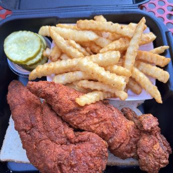 Dave's Hot Chicken - Two tenders with fries - Chicken Shop Near Me - Las Vegas, Nevada