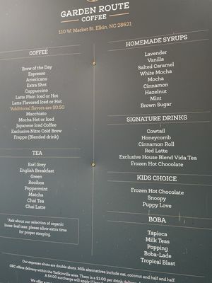 Menu photo 3 Garden Route Coffee Elkin, NC