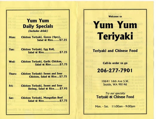 Menu photo 7 Yum Yum Teriyaki Seattle, WA Menu photo 7 Yum Yum Teriyaki Seattle, WA
