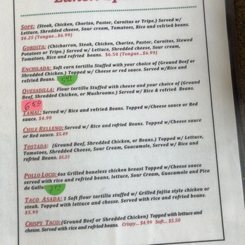 Tacos Jalisco - It says lunch specials but I think it's the same price for dinner - Mexican Near Me - Harrison, Arkansas