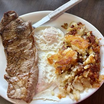 Joe's Cafe - New York Steak & Eggs with hashbrowns and toast - Breakfast & Brunch Near Me - Wheat Ridge, Colorado Joe's Cafe - New York Steak & Eggs with hashbrowns and toast - Breakfast & Brunch Near Me - Wheat Ridge, Colorado