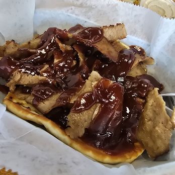 Greek To Me - South Western Gyro sandwich.  It looks like it was all meat and lamb, with very little vegetables, but it was DELICIOUS!!! - Greek Near Me - Erlanger, Kentucky