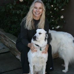 Contented K9 - My client with her dog Daphne.