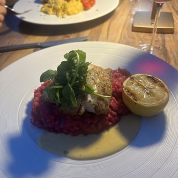 Brevardian Riverfront - Grouper with Beet Risotto - Seafood Near Me - Melbourne, Florida