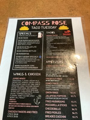 Menu photo 1 Compass Rose Harbor Bar Frackville, PA