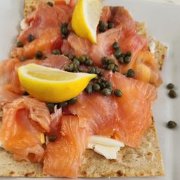 Salmon flatbread Salmon flatbread