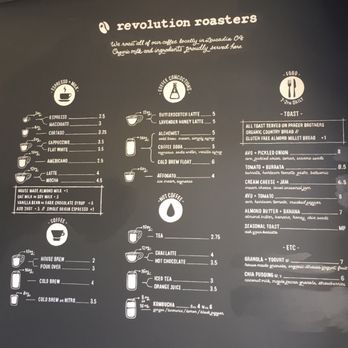 Revolution Roasters - Menu 9/24/2017 - Coffee & Tea Near Me - Oceanside, California Revolution Roasters - Menu 9/24/2017 - Coffee & Tea Near Me - Oceanside, California