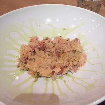 Langlois - Finished product of our jambalaya with a pesto oil - Cooking Classes Near Me - New Orleans, Louisiana Langlois - Finished product of our jambalaya with a pesto oil - Cooking Classes Near Me - New Orleans, Louisiana