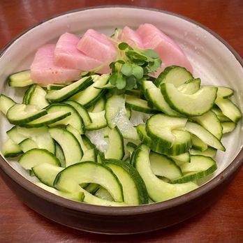 Far East + Kitchen - Sunomono with hamachi - Sushi Bars Near Me - Scotts Valley, California Far East + Kitchen - Sunomono with hamachi - Sushi Bars Near Me - Scotts Valley, California