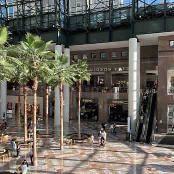 Brookfield Place - View from the northern side of the atrium facing south towards Hudson Eats food hall - Shopping Centers Near Me - New York, New York Brookfield Place - View from the northern side of the atrium facing south towards Hudson Eats food hall - Shopping Centers Near Me - New York, New York