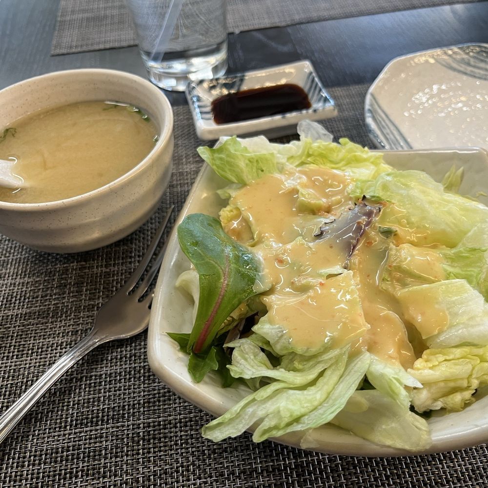 Sushi Den - Complimentary miso soup and salad - Sushi Bars Near Me - Indianapolis, Indiana Sushi Den - Complimentary miso soup and salad - Sushi Bars Near Me - Indianapolis, Indiana