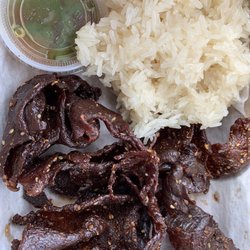 Bella Lao Food - Fried jerky with sticky rice