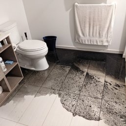 Bathroom at the Verve covered in sewage on a Sunday evening