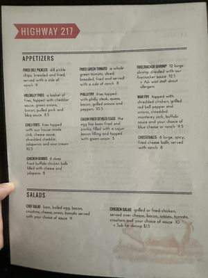 Menu photo 4 Highway 217 Cafe and Grill Eight Mile, AL