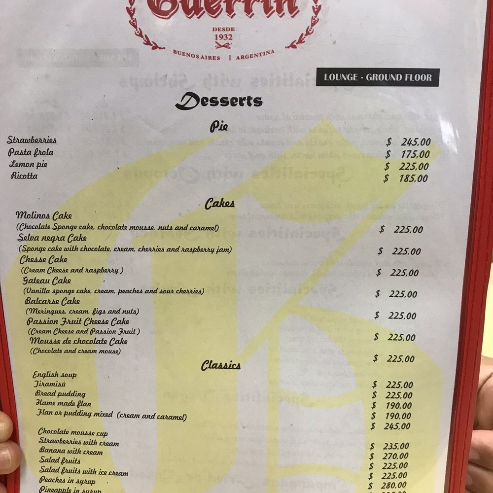 Güerrín - Menu - February 2020 - Pizza Near Me - Buenos Aires, C Güerrín - Menu - February 2020 - Pizza Near Me - Buenos Aires, C