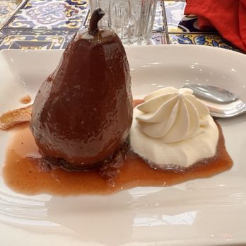 Meson Ria De Vigo - Pera oporto - Pears in a port wine reduction - Spanish Near Me - Miami, Florida Meson Ria De Vigo - Pera oporto - Pears in a port wine reduction - Spanish Near Me - Miami, Florida