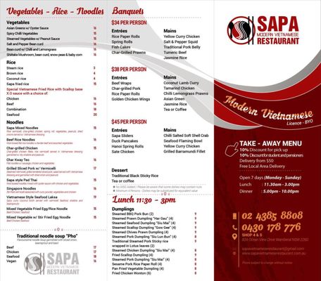 Menu photo 2 Sapa Modern Vietnamese Terrigal, NSW Menu photo 2 Sapa Modern Vietnamese Terrigal, NSW