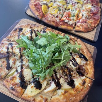 The Brick Oven Bistro - Pear Gorgonzolla(front), Italian Stallion(back) - Pizza Near Me - Sandusky, Ohio The Brick Oven Bistro - Pear Gorgonzolla(front), Italian Stallion(back) - Pizza Near Me - Sandusky, Ohio