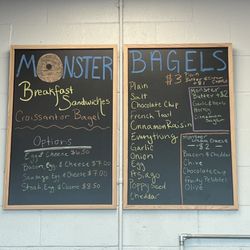Monster Bagels - The Grand Opening menu.. 1/4/24