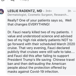 I would not go to this science denying dermatologist, she is trashy