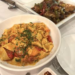 Pappardelle al Telefono and Pollo Scarpiello