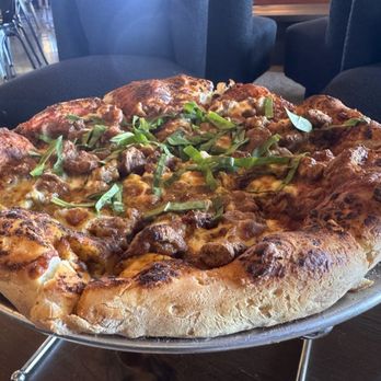 Featherstone Ranch Vineyards - Sausage pesto pizza - Wine Tasting Room Near Me - Stonewall, Texas