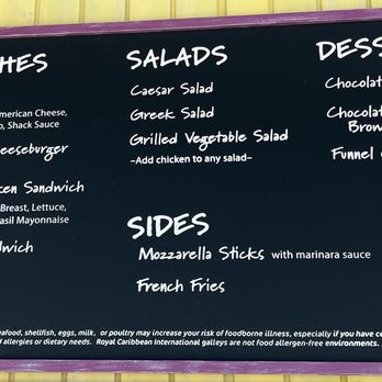 Snack Shack - CocoCay - Simple menu - Food Stands Near Me