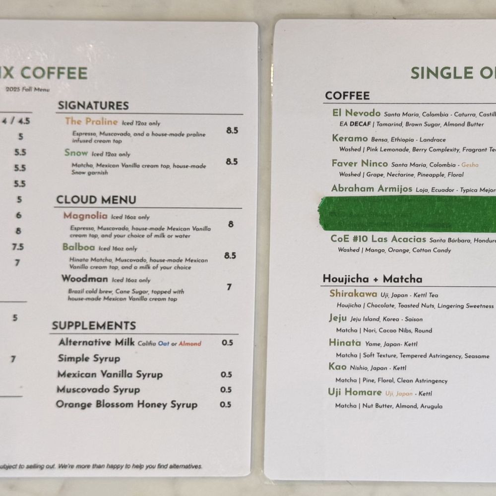 Lynx Coffee - Menu as of 11/1/25 - Coffee & Tea Near Me - Sherman Oaks, California Lynx Coffee - Menu as of 11/1/25 - Coffee & Tea Near Me - Sherman Oaks, California