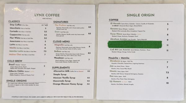 Menu photo 8 Lynx Coffee Sherman Oaks, CA Menu photo 8 Lynx Coffee Sherman Oaks, CA