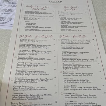 Bolero Restaurante - Menu - Thankful to our waiter who helped explain the tapas ordering style - Tapas/Small Plates Near Me - Temecula, California