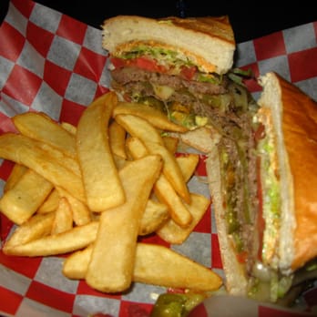 Oscar's Cafe - Kickass burger cut in half with regular fries - Mexican Near Me - Springdale, Utah