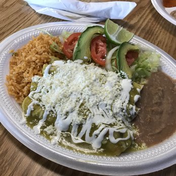 Los Pepes - 4ct Chicken Enchiladas, beans and rice.. - Mexican Near Me - Austin, Texas