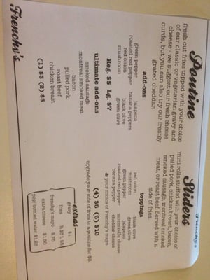 Menu photo 3 Frenchy's Poutinery Windsor, ON