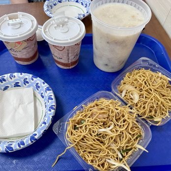 Cafe 48 - Our breakfast of fried noodles, pork congee and milk teas. - Hong Kong Style Cafe Near Me - Bayside, New York Cafe 48 - Our breakfast of fried noodles, pork congee and milk teas. - Hong Kong Style Cafe Near Me - Bayside, New York