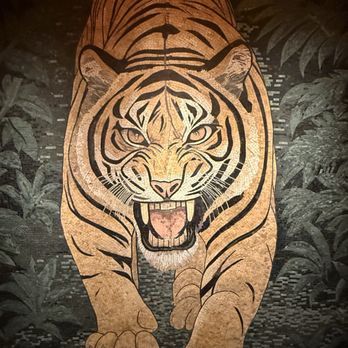 Crying Tiger - This beautiful mosaic is in the men's washroom. - Thai Near Me - Chicago, Illinois