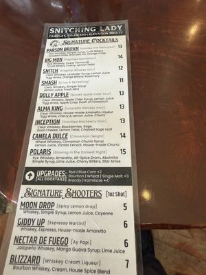 Menu photo 2 Snitching Lady Distillery Fairplay, CO