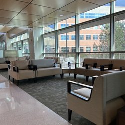 Atrium Health Wake Forest Baptist Davie Medical Center - A seating area in the lobby of Atrium Health Davie Medical Center.