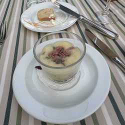 Landhotel Hirsch - Amuse bouche of cauliflower and beef soup.