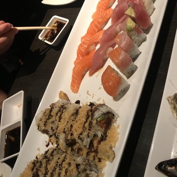 Hoshi Sushi - Double crunchy roll and Rainbow roll - Sushi Bars Near Me - Fullerton, California